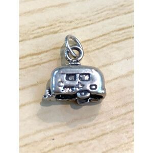 .925 Travel Trailer Sterling Silver Jewelry Charm #camper